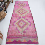 Pale pink vintage runner rug 300x86cm