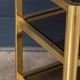 20thC BRASS & SMOKED GLASS DRINKS TROLLEY ATTRIBUTED TO MAISON JANSEN c1970