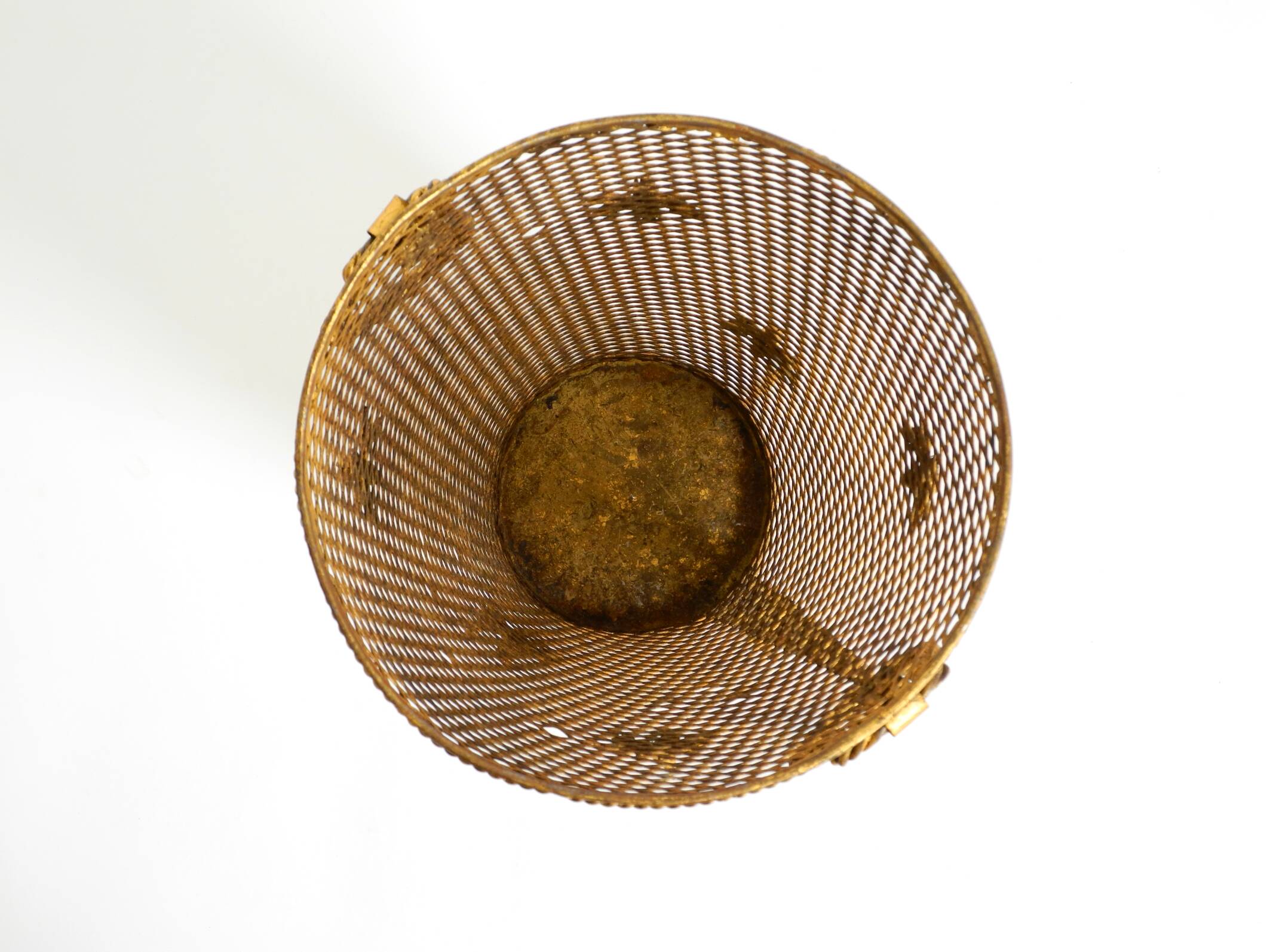 Large Mid-Century Regency umbrella stand made of gilded metal, Italy 1960s