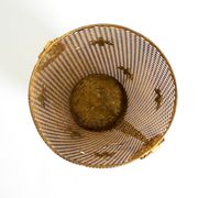 Large Mid-Century Regency umbrella stand made of gilded metal, Italy 1960s