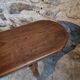 Banc en bois de cerisier français, années 1930, banc étroit en bois