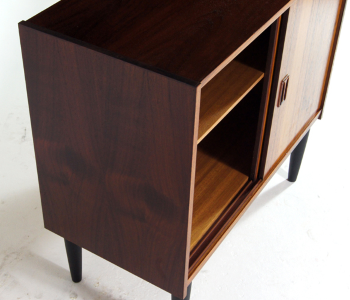 Vintage Danish retro hi-fi furniture in rosewood
