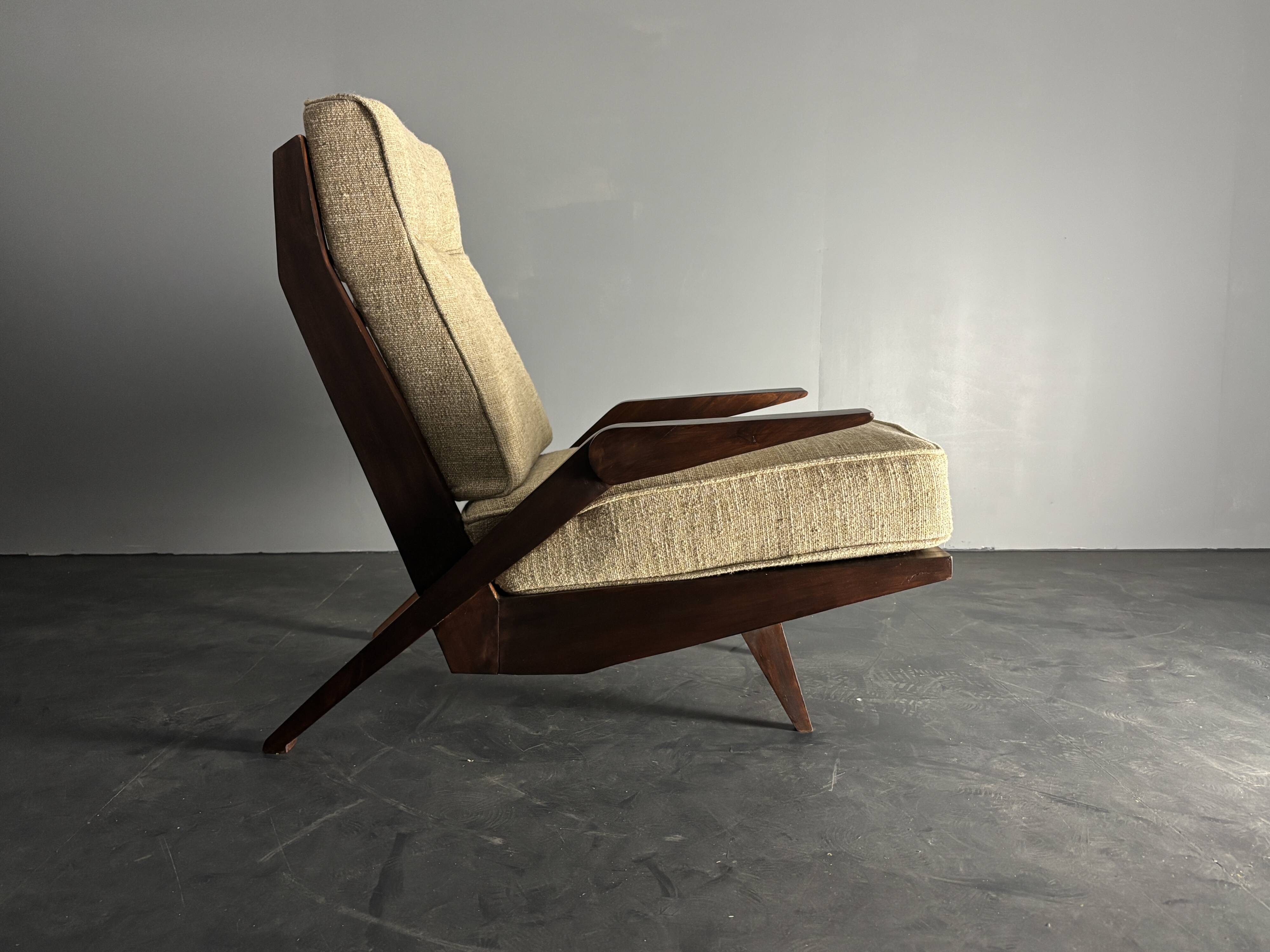 Midcentury Brazilian modernist lounge easy chair by Acacia Gil Borsoi,1950s