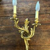 Set of 5 pairs of Louis XV style gilt bronze wall lights + bulbs