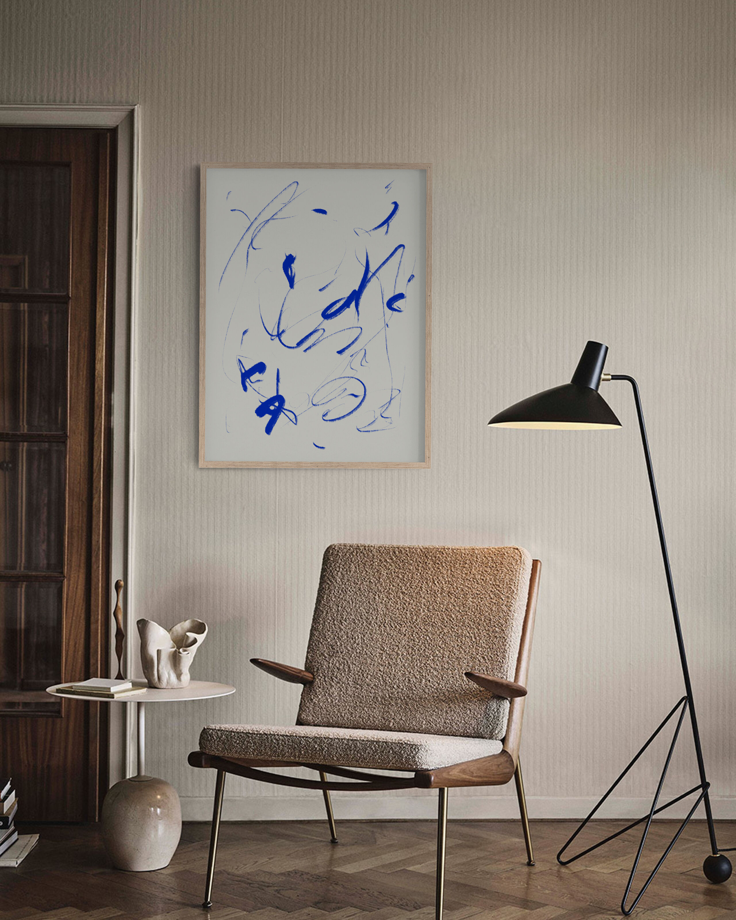 Abstract blue painting giclee print