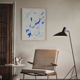 Peinture bleue abstraite giclée print