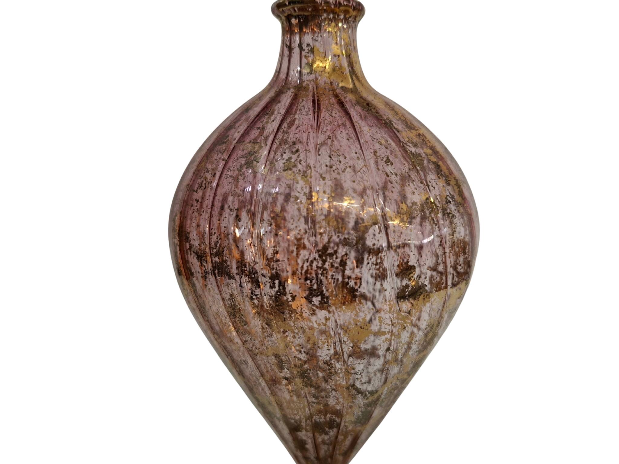 Elegante Ampolla in Vetro di Murano Rosa e Decori Dorati – Lavorazione Arti