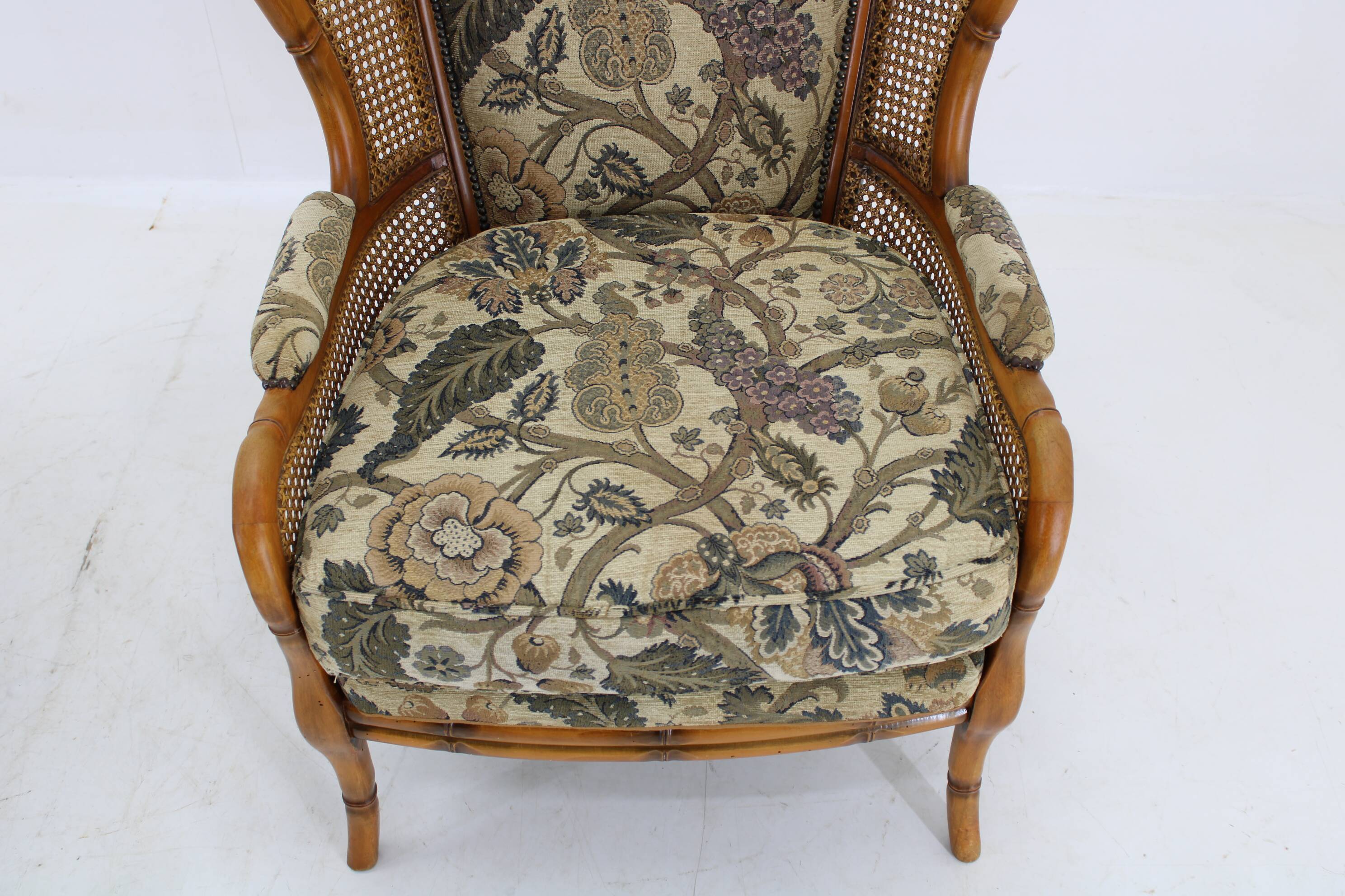 1960s Pair of Rattan Armchairs , Italy