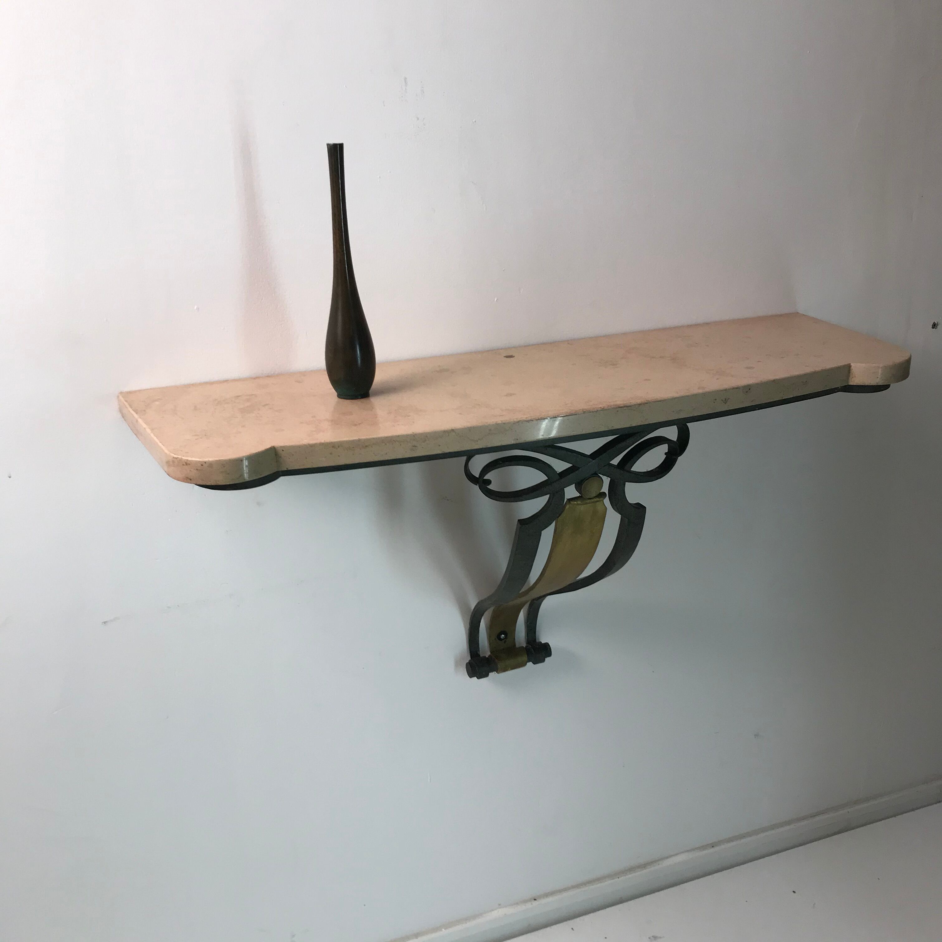 Wrought iron wall console