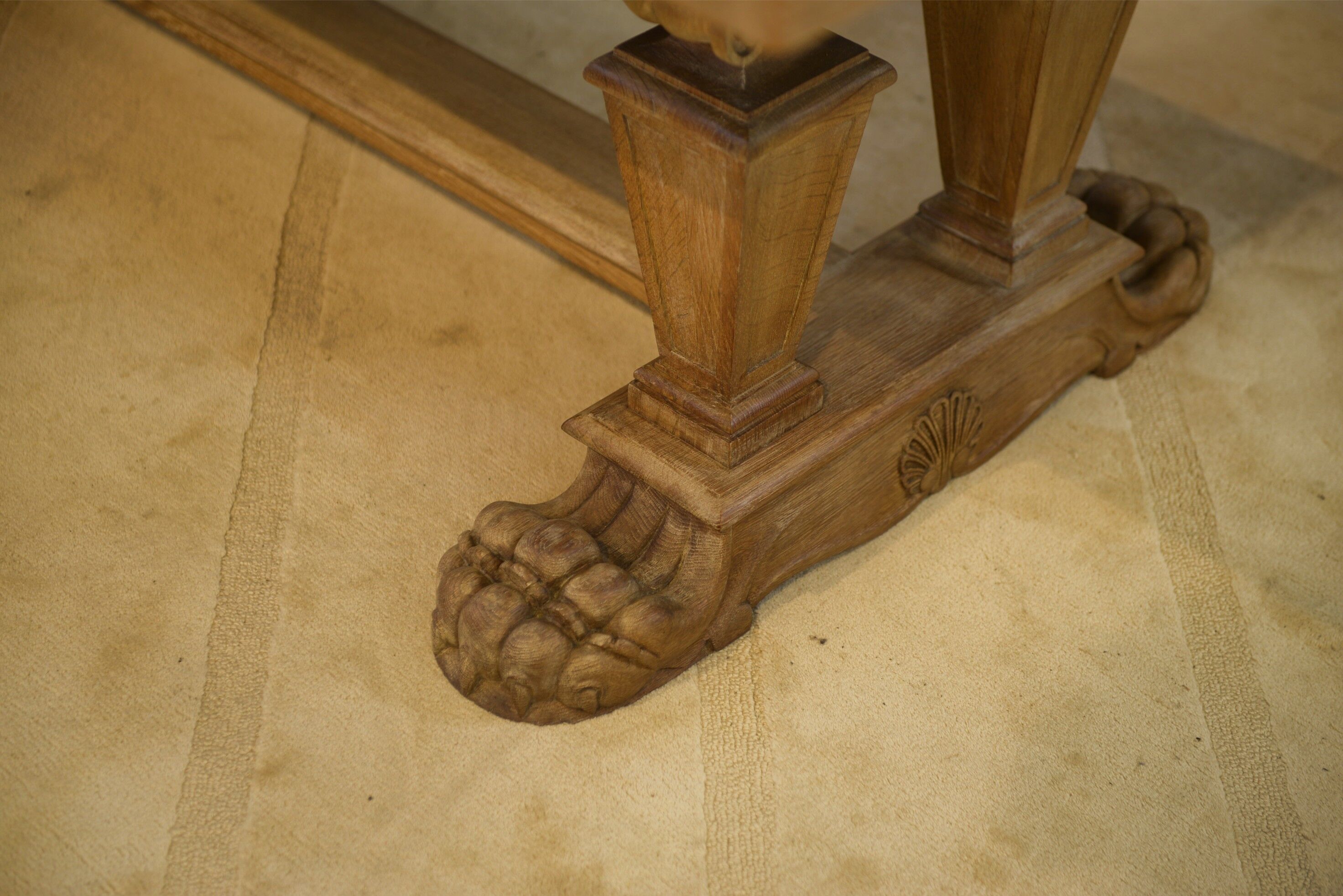 Large sculptural oak table from the 1950s.