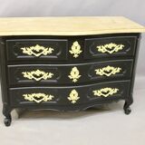 Curved Chest of Drawers in Black Lacquered Finish