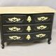 Curved Chest of Drawers in Black Lacquered Finish