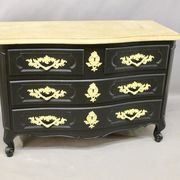 Curved Chest of Drawers in Black Lacquered Finish