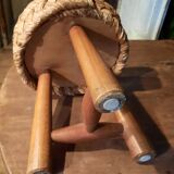 Tabouret tripode en corde
