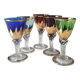 Lot 5 Glasses Digestif/Liqueur. Flamed decoration. Murano 1950