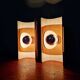 Pair of Space Age wall lights, white lacquered metal and smoked plexiglass