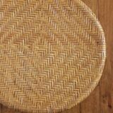 Low rattan stool and vintage canning