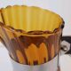 Pitcher blown amber glass and bakelite and aluminum handle and set of stainless