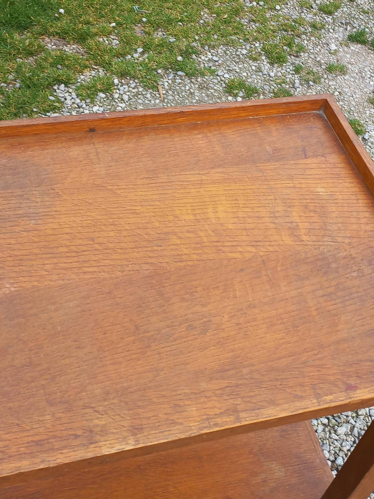 Pair of vintage 50s oak side tables
