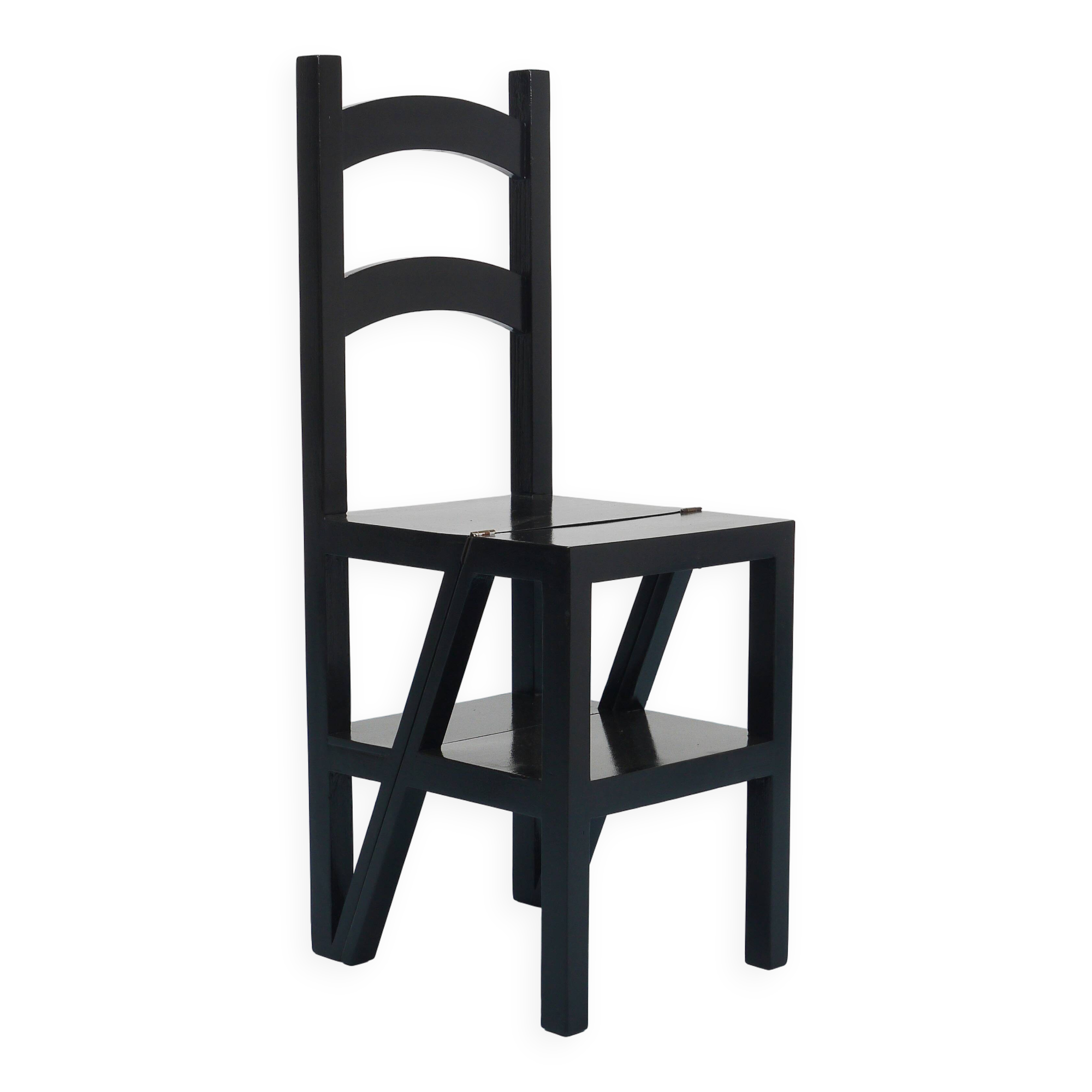 Black Metamorphic Library Steps Folding Ladder Chair, Germany, 1970s