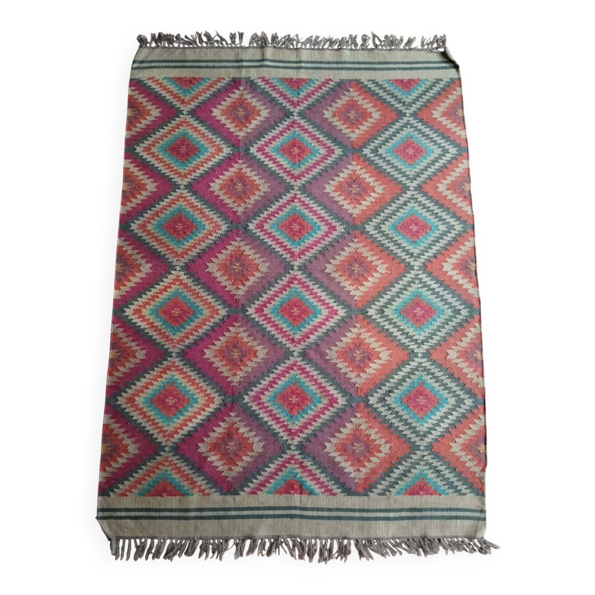 Handmade Indian Kilim 226x164cm