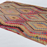 Anatolian handmade kilim rug 288 cm x 178 cm