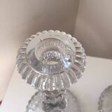 Antique pair of Portieux crystal candlesticks, 19th century