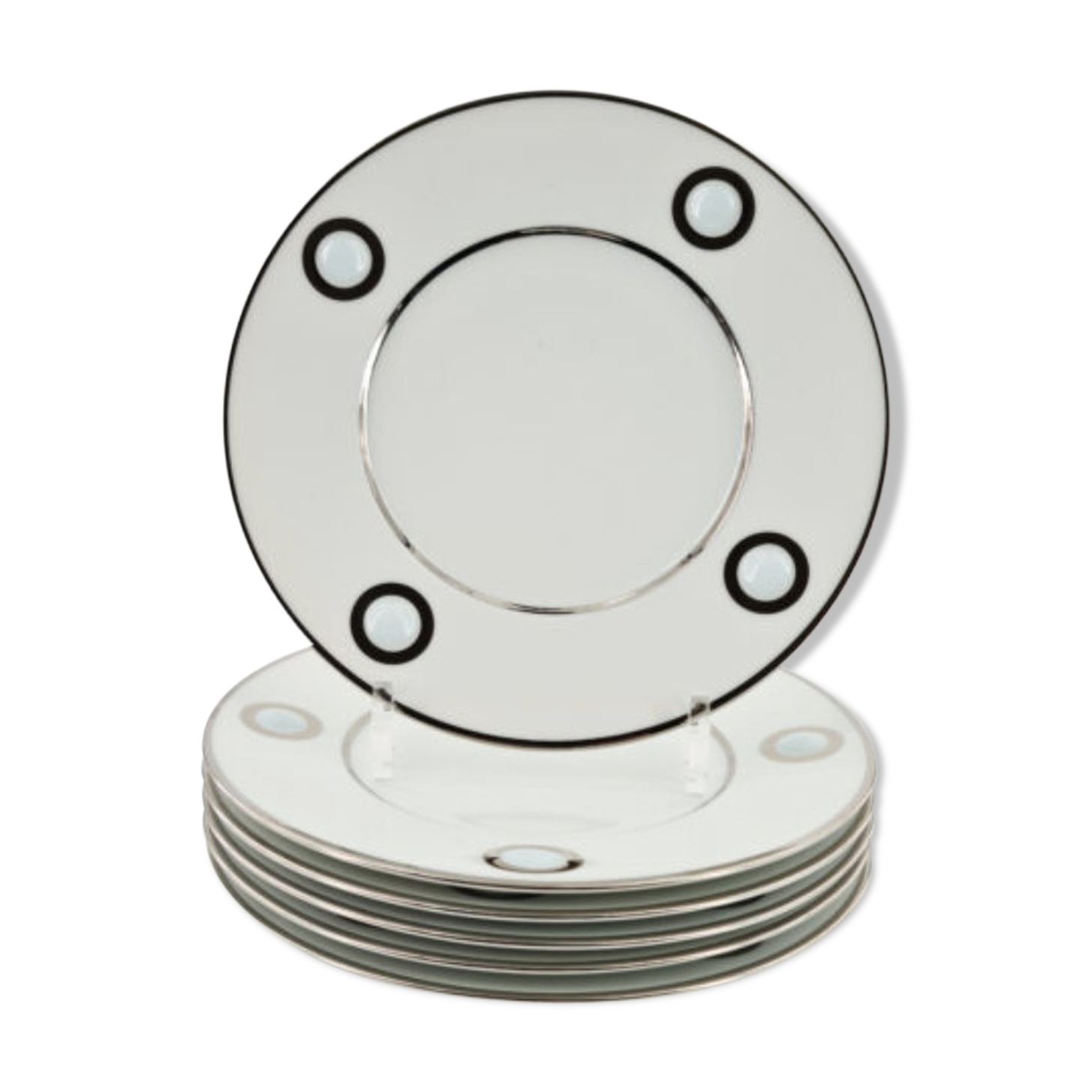 Suite of 6 limoges porcelain dessert plates