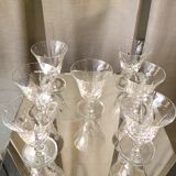 Suite of 7 glasses with cooked wine or port crystal st louis model jersey