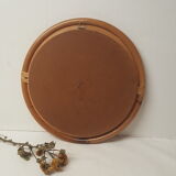 Rattan mirror, vintage 31cm