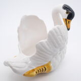 Cache pot en céramique forme de cygne