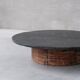 Slate and wood coffee table french mid-century