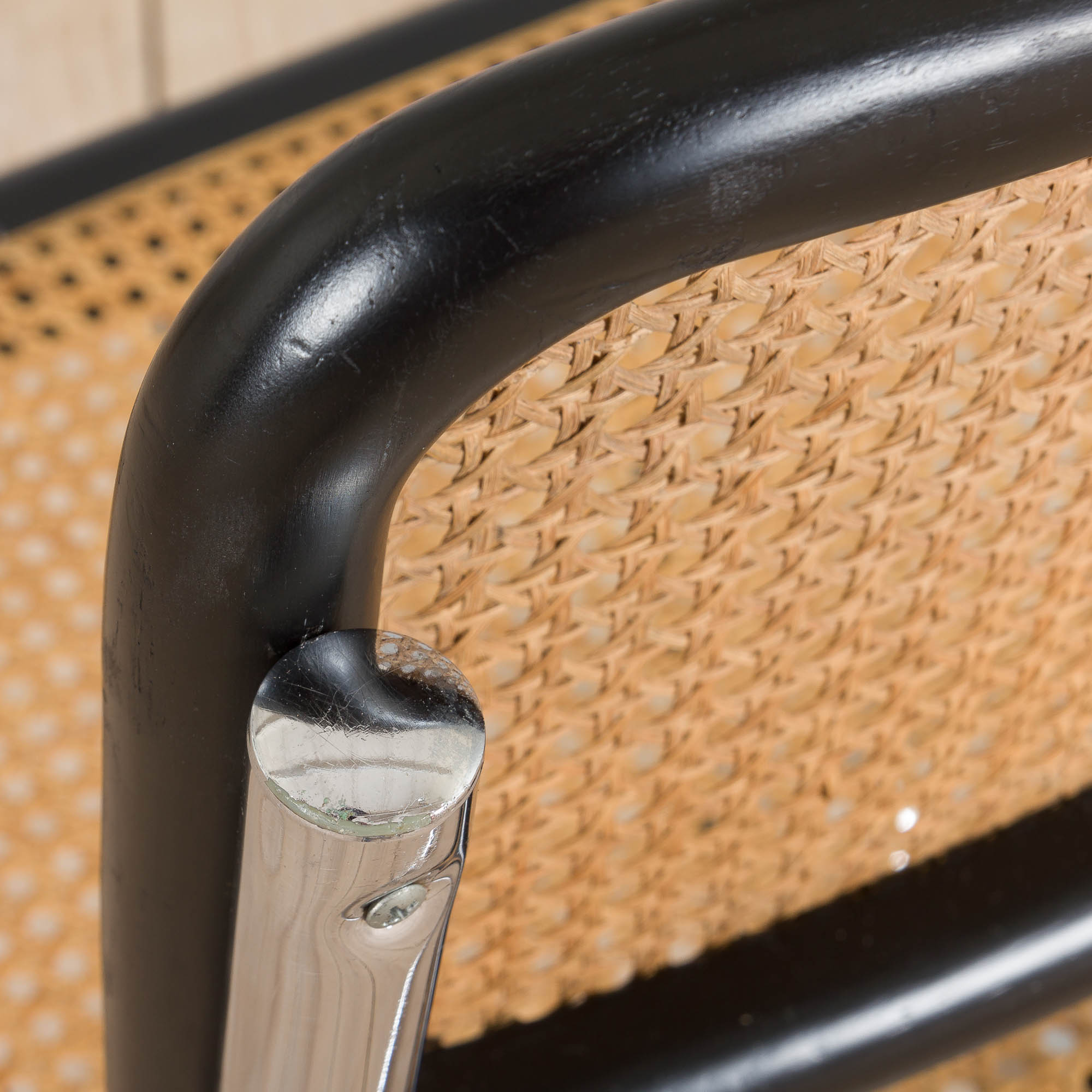 Black cesca chair by Marcel Breuer