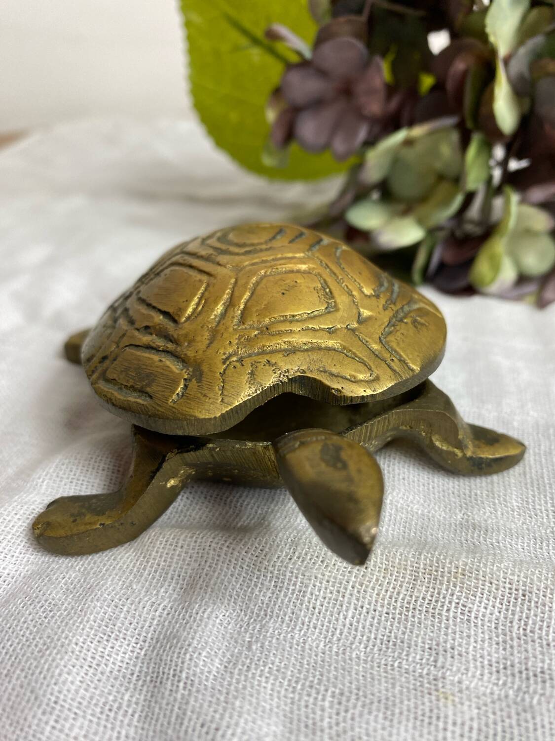 Brass turtle ashtray