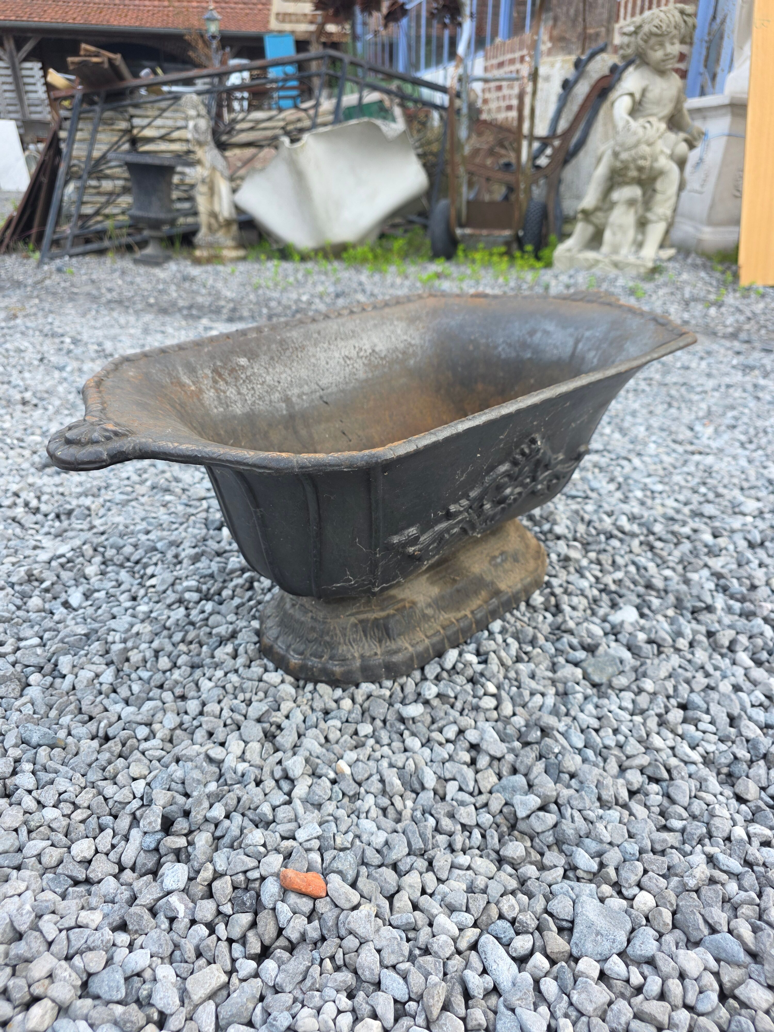 Antique cast iron planter