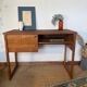 Vintage desk sled legs oak veneer