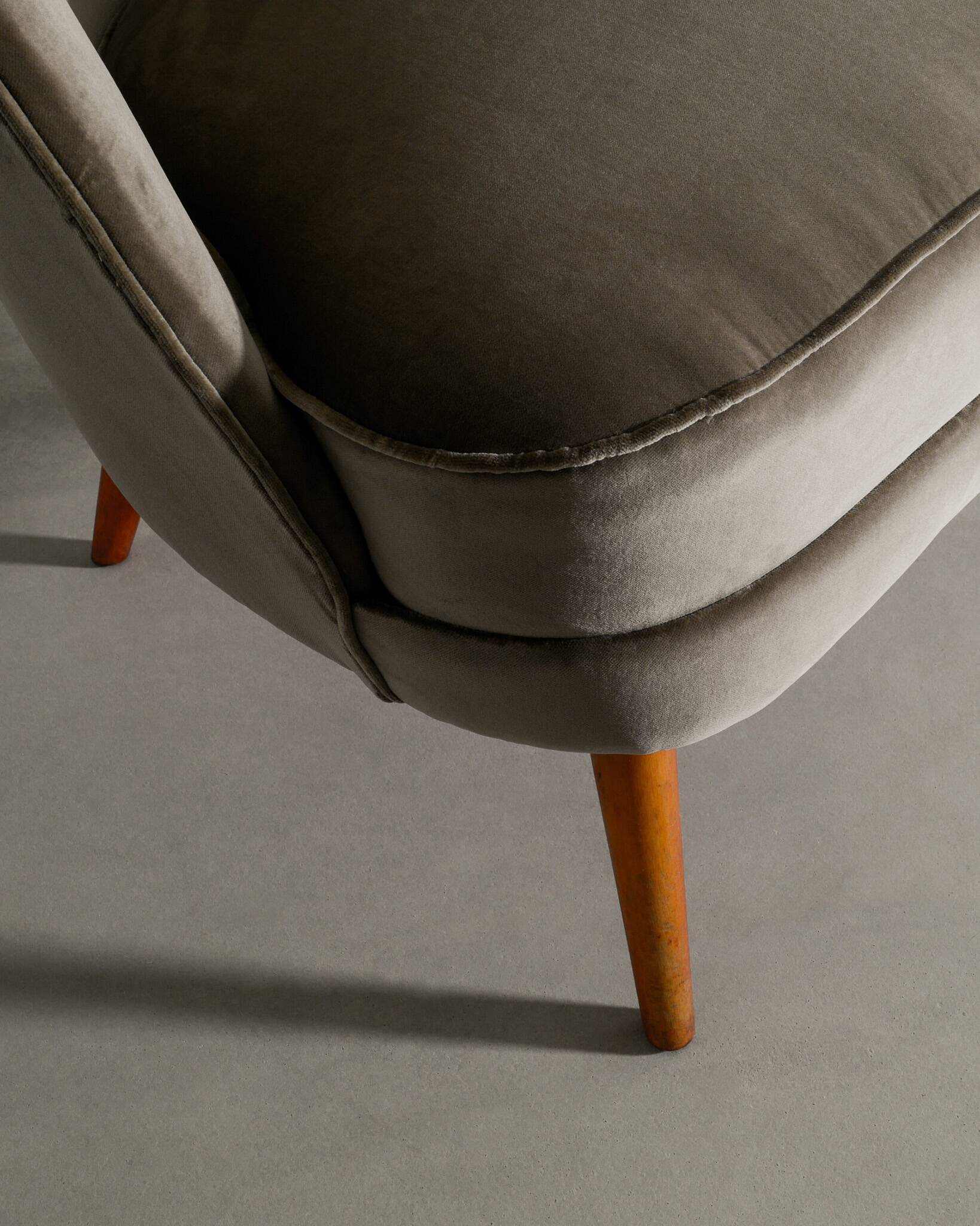 Swedish Sculptural Wooden Asymmetrical Armchair by Arne Norell, 1950s