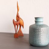 Mid-century Scandinavian modern art design pottery vase by Mari Simmulson for Upsala Ekeby, Sweden, 1970s