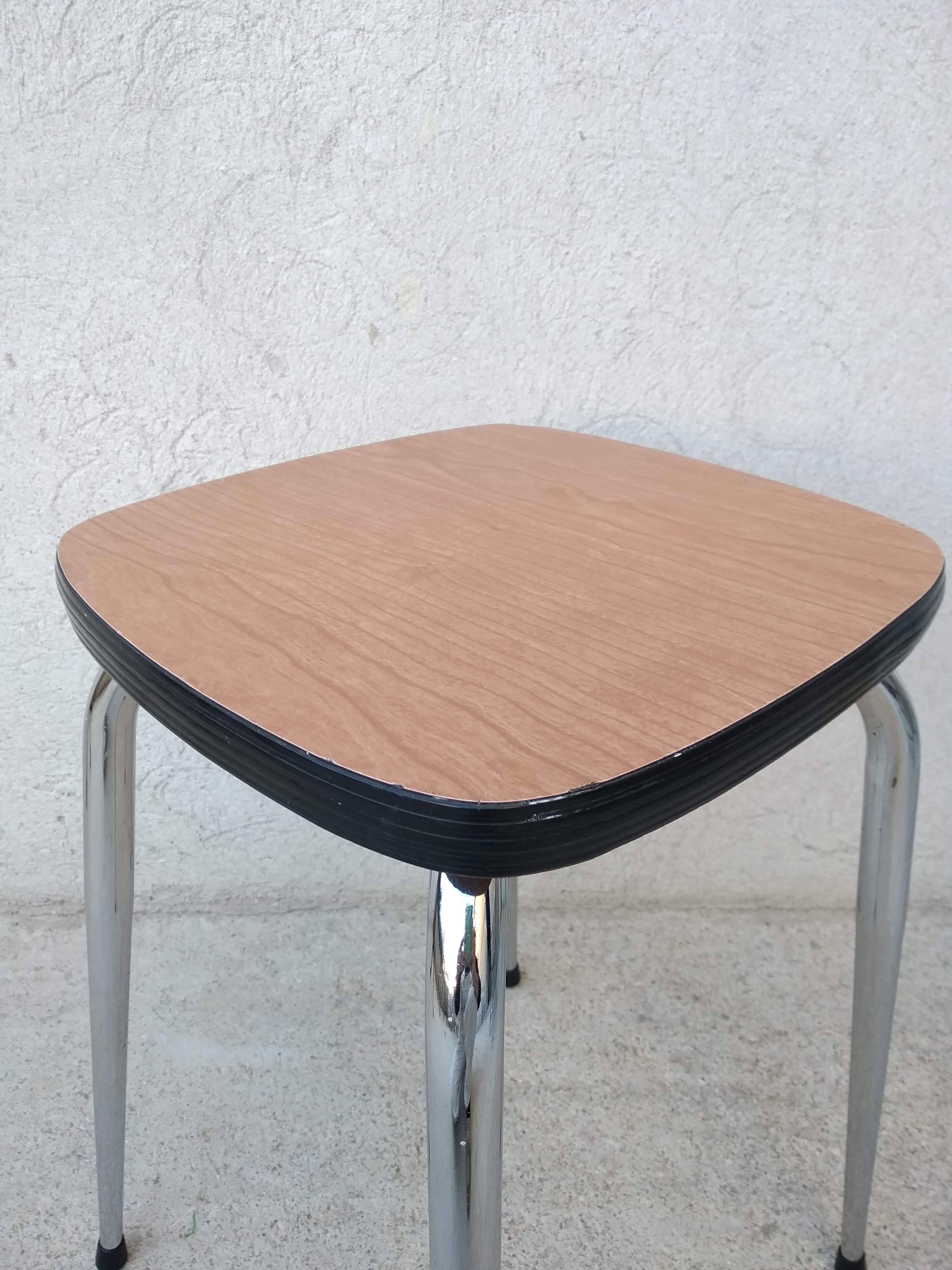 Formica wood effect stool