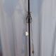 Antique double globe opaline floor lamp, wrought iron, rustic vintage style.