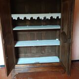 Small wardrobe in solid walnut period Consulate around 1830