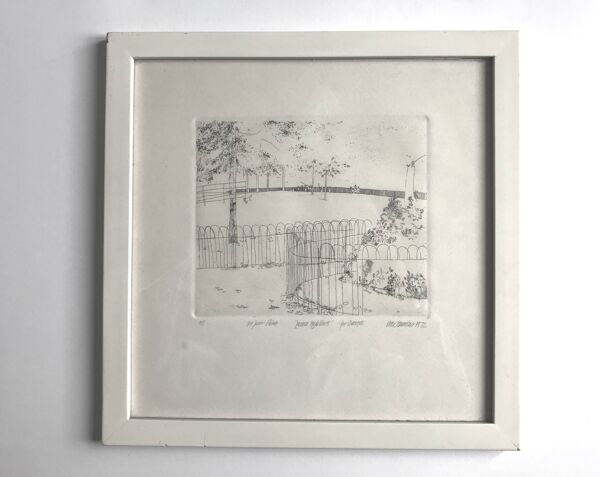 Peter stevenson, lacrosse hyde park, 1972. eau-forte signée au crayon