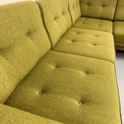 Vintage modular Scandinavian design green fabric corner sofa 1960s