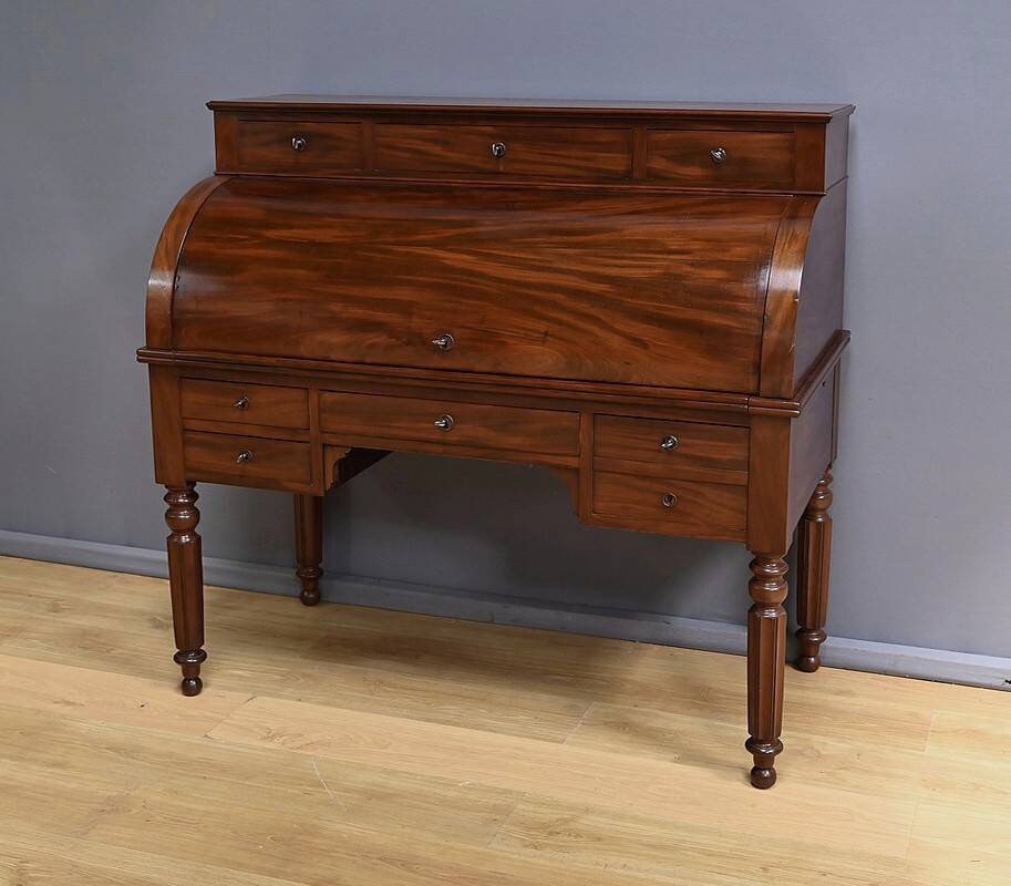 Mahogany Cylinder Desk, Restoration Period – Part 1 of the 19th Century