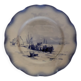 Sarreguemines earthenware plate with Marine decor late 19th century early 20th century