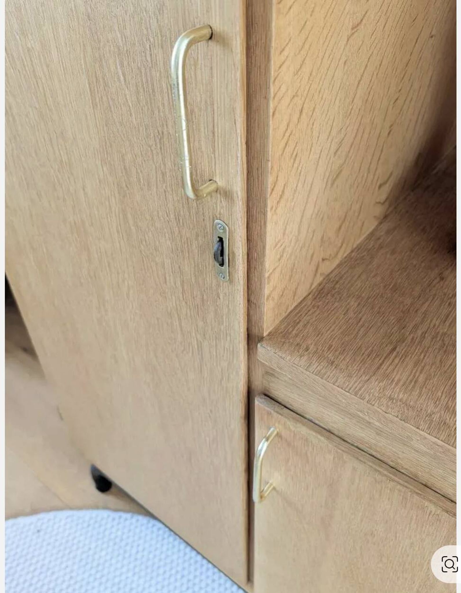 Asymmetrical vintage wardrobe renovated oak
