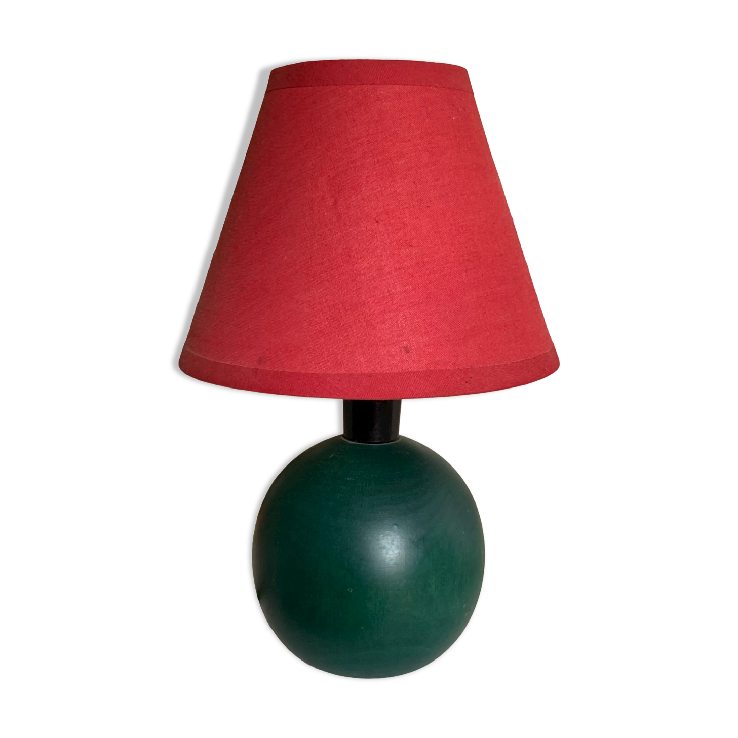 Lamp 80s in vintage green wood