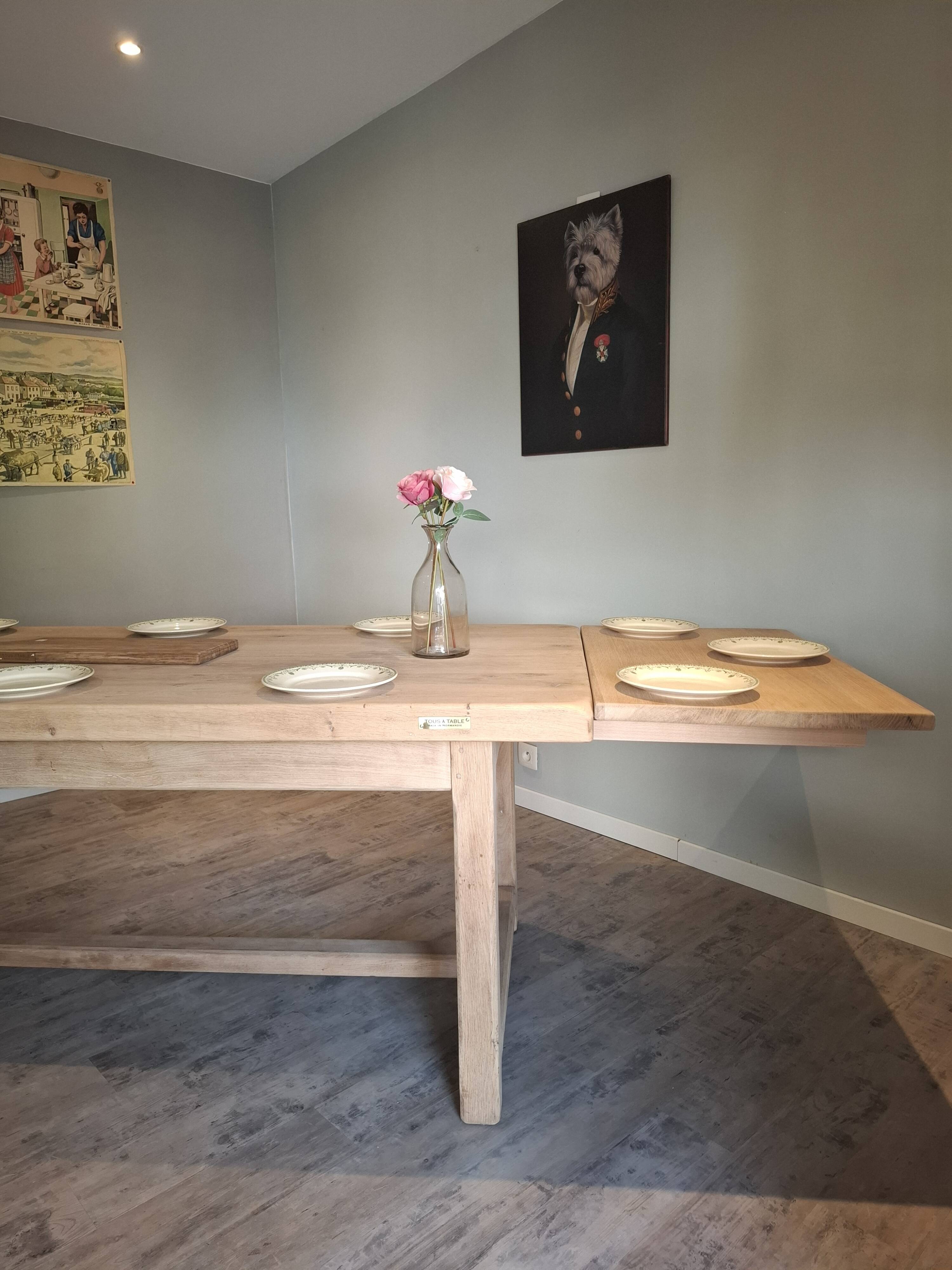 Renovated farmhouse table with extensions
