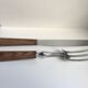 Duo of meat cutlery in solid wood 50s