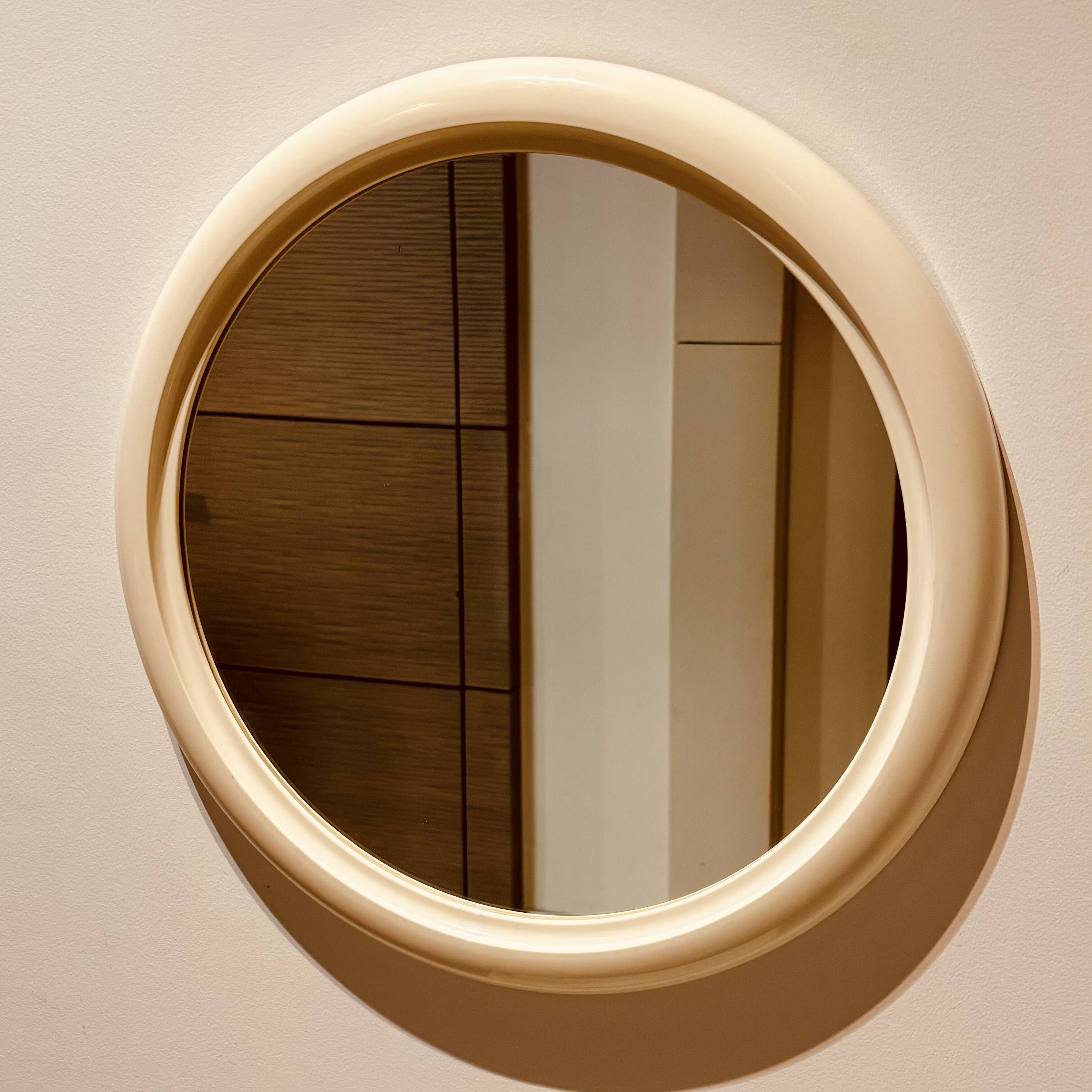 Vintage Space Age round mirror